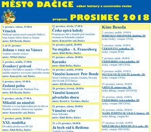 Kulturní přehled Dačice prosinec 2018